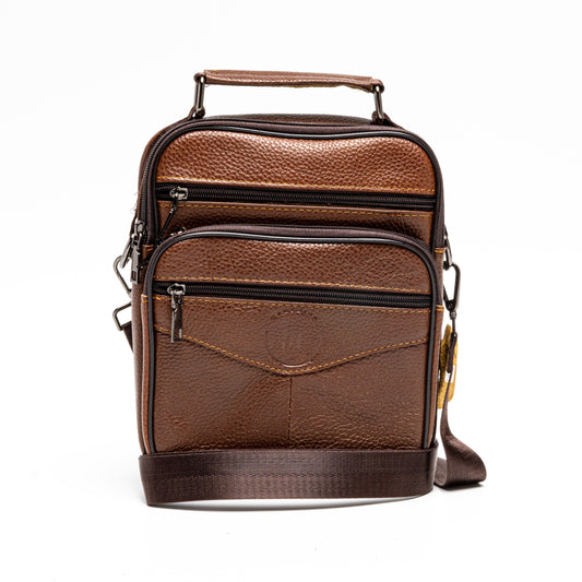 Men's Brown Leather Crossbody Bag