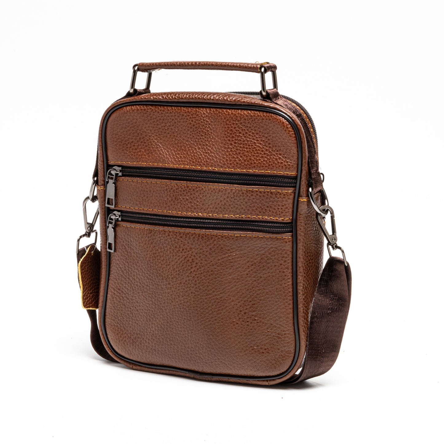 Men's Brown Leather Crossbody Bag