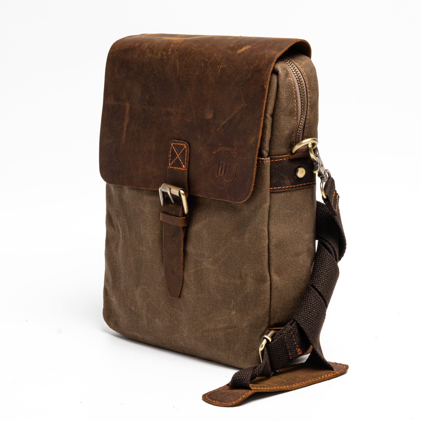 Retro Leather-Canvas Crossbody bag